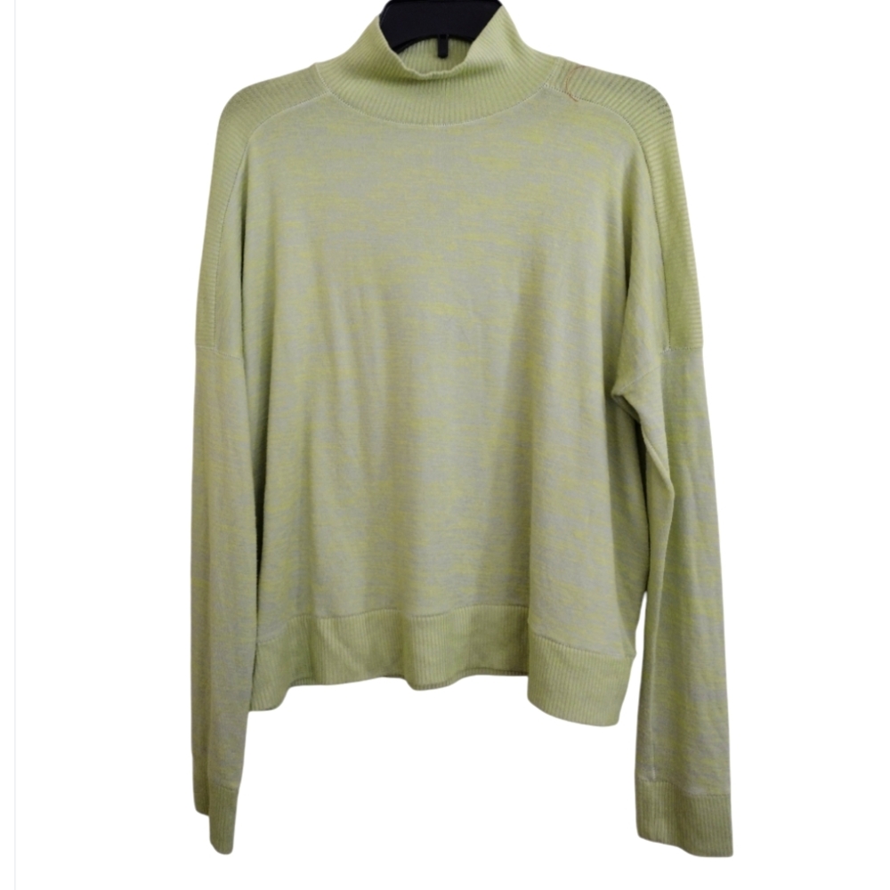 Rag & Bone bright yellow grey lightweight Turtleneck Sweater size medium